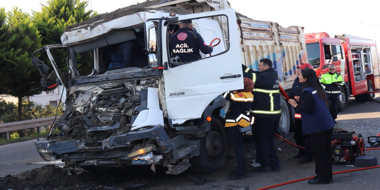 Ordu'da kamyon ile tırın çarpıştığı kazada 1 kişi yaralandı