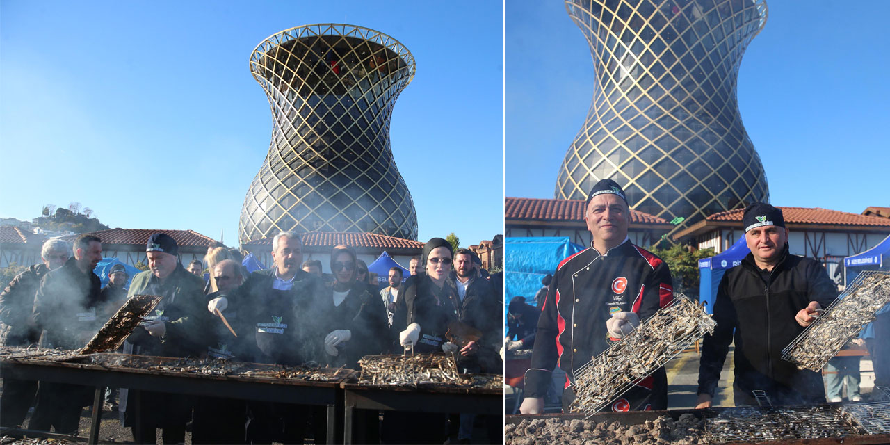 Rize'deki festivalde 2 ton hamsi dağıtıldı