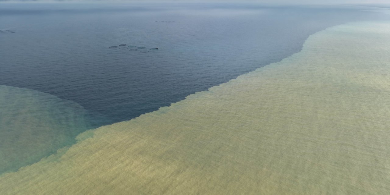 Samsun'da yağışın ardından denizin rengi kahverengiye döndü