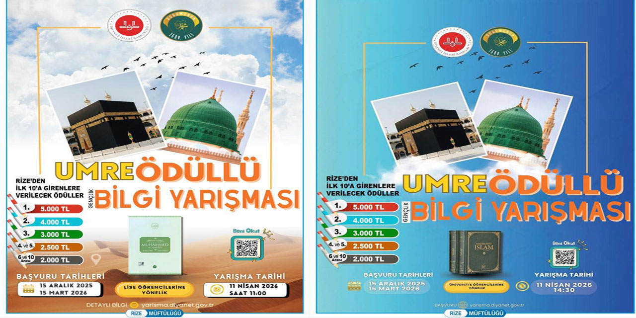Rize’de Gençlere Umre Müjdesi: Bilgi Yarışması İçin Başvurular Devam Ediyor!
