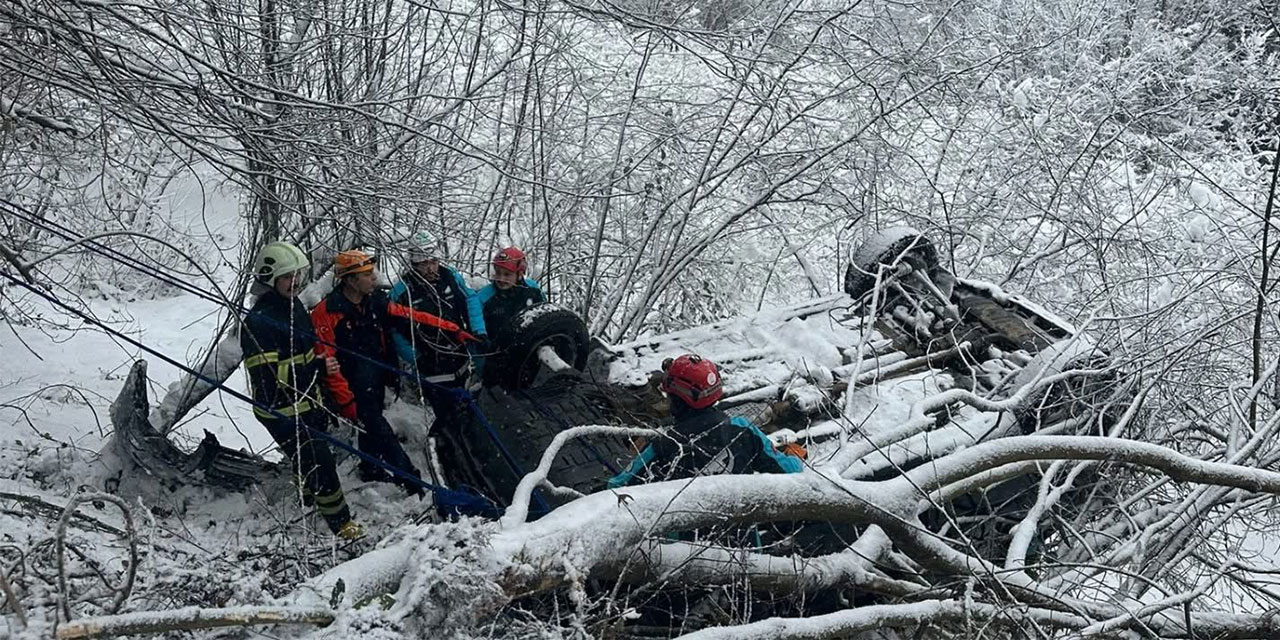 Giresun'da otomobilin uçuruma yuvarlandığı kazada 6 kişi yaralandı