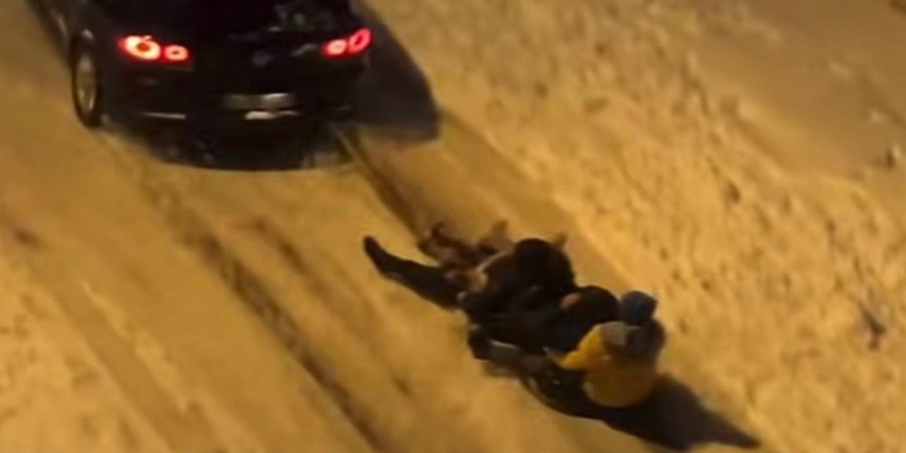 Ordu’da kar yağışı eğlenceye dönüştü; dans edip, kızakla kaydılar