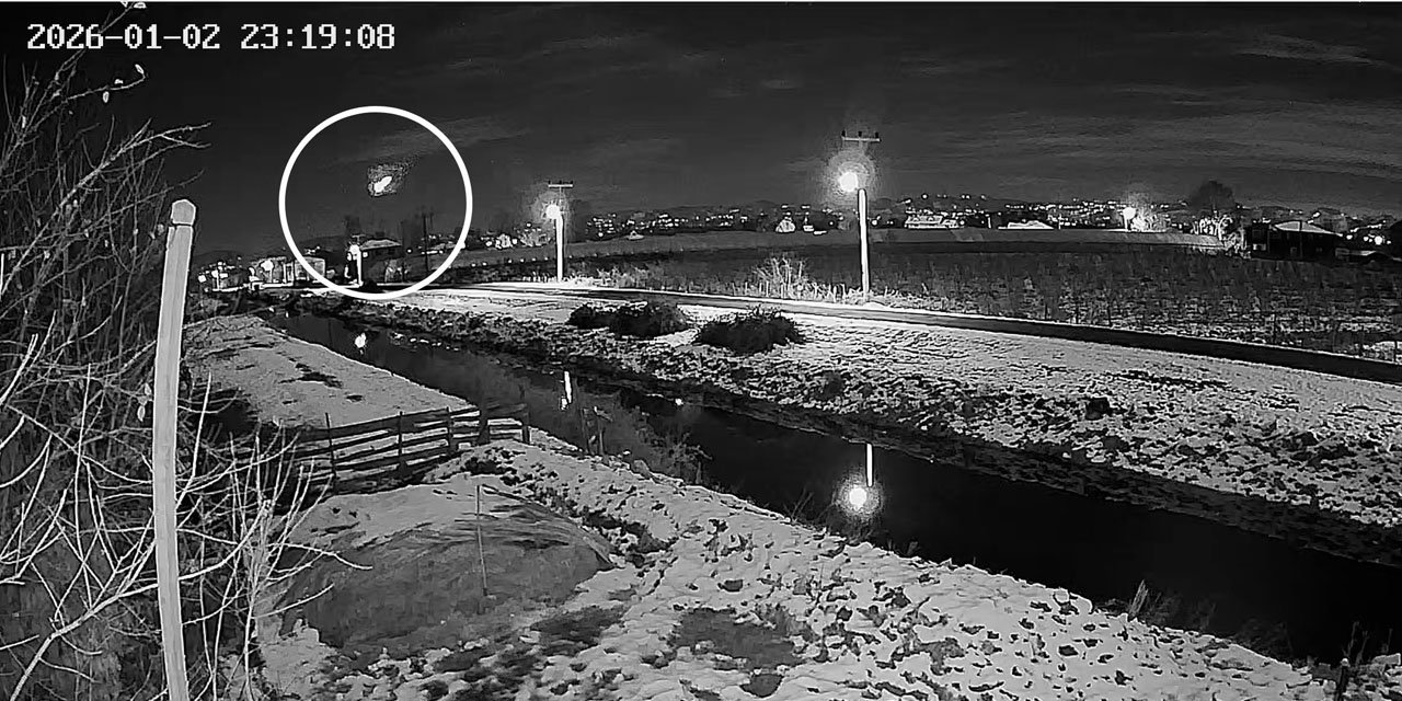Samsun’da gök taşının düşme anı kamerada