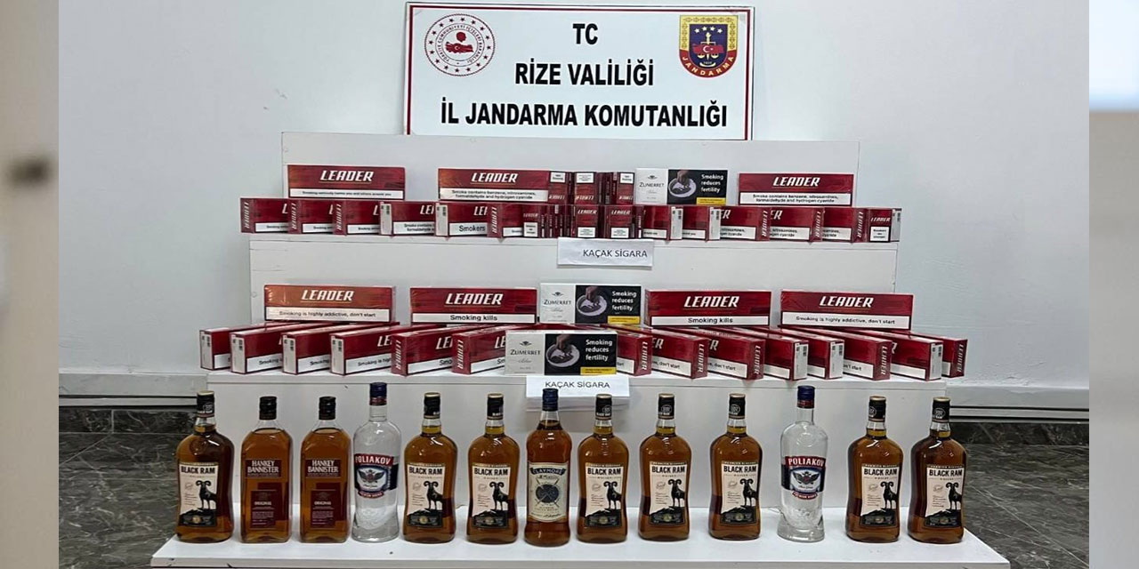 Rize’de Kaçakçılık Operasyonu: Tır Yolcularının Çantasından Kaçak Sigara ve İçki Çıktı