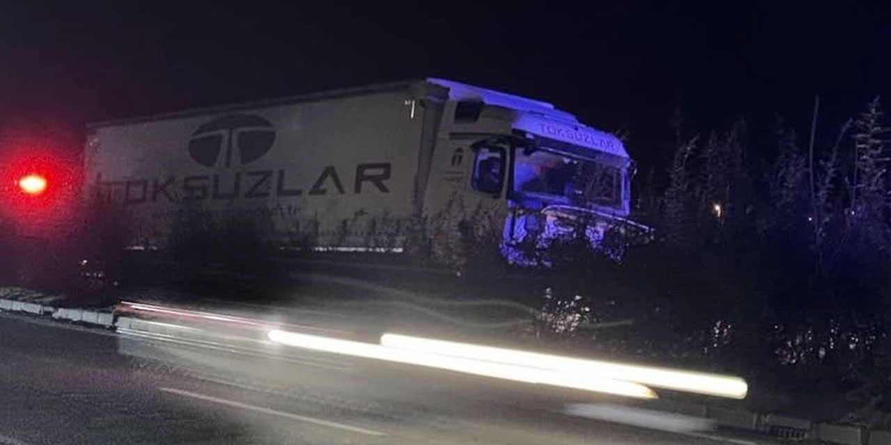 Giresun’da tır aydınlatma direğine çarptı, şoför hayatını kaybetti