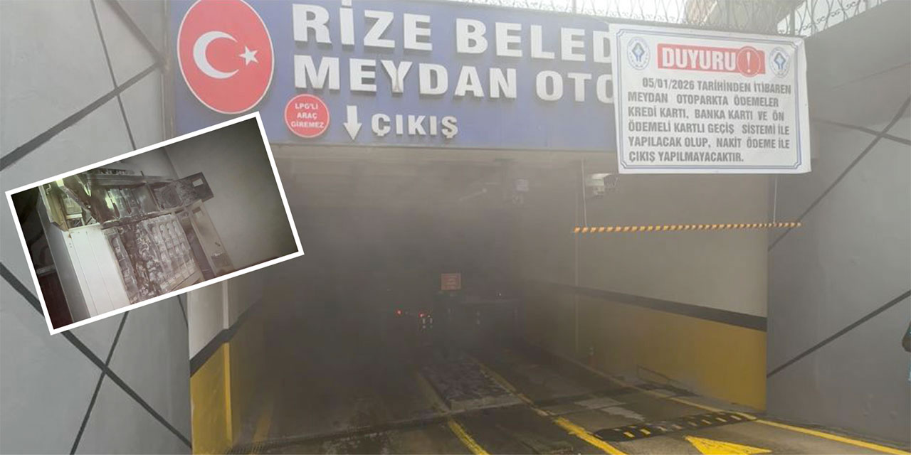 Rize Meydan Otoparkı’nda Korkutan Patlama: Elektrik Panosu Alev Aldı!