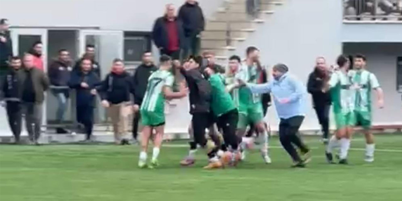 Rize'de amatör maçta saha karıştı, yumruklar konuştu