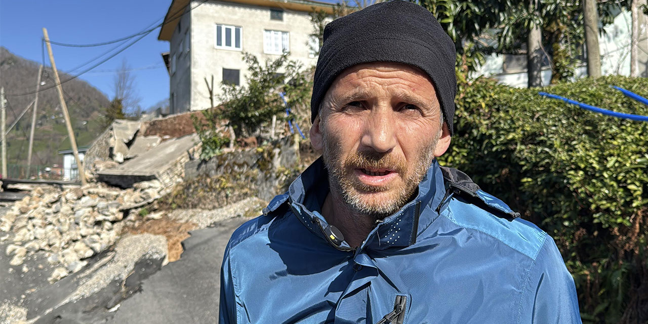 Rize'de istinat duvarının çöktüğü alanda inceleme yapıldı