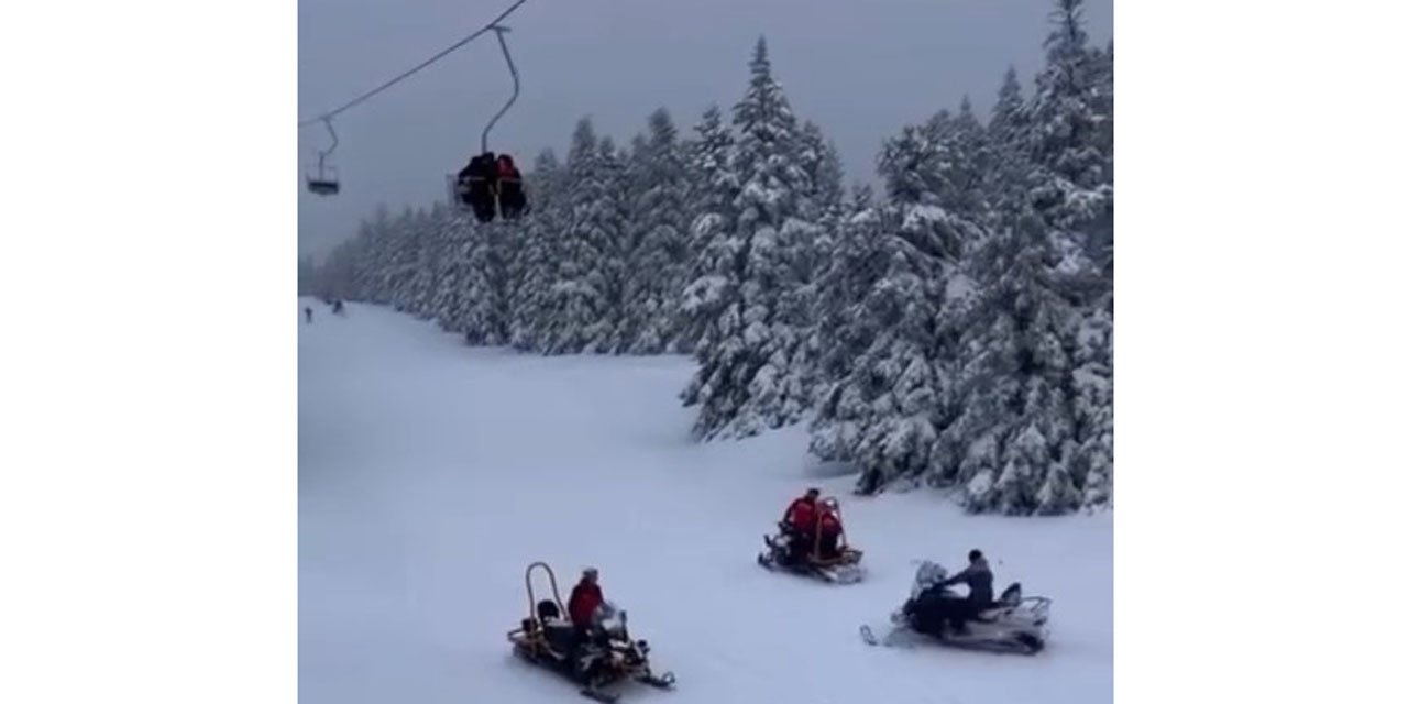 Uludağ'da telesiyej arızalandı; tatilciler metrelerce yükseklikte mahsur kaldı