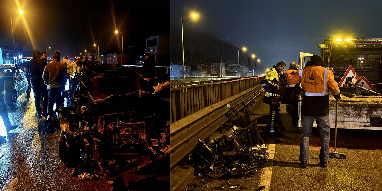 Samsun'da 8 otomobilin karıştığı zincirleme trafik kazasında 2 kişi yaralandı