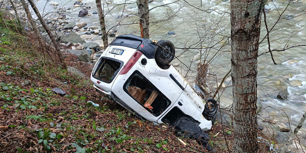 Rize’de Kamyonet Dereye Yuvarlandı: 1 Ölü, 1 Ağır Yaralı