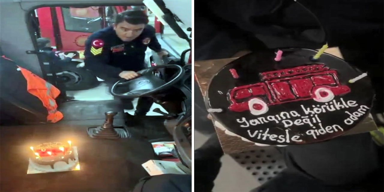 İtfaiyenin baş şoförüne endişelendiren doğum günü kutlaması