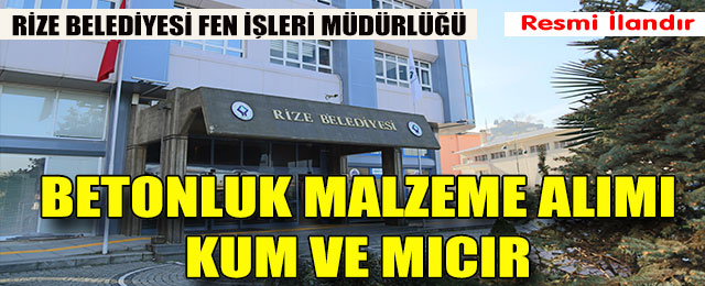 Betonluk malzeme alımı kum ve mıcır