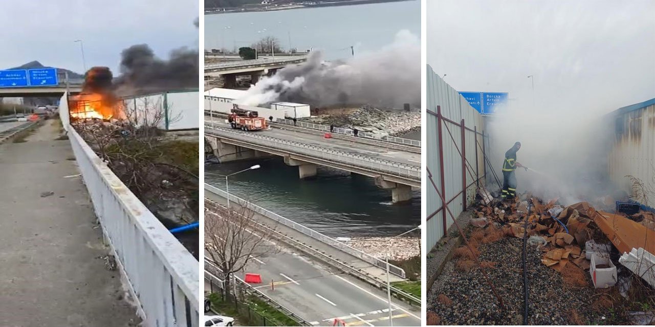 Hopa’da şantiyede çıkan yangın korkuttu