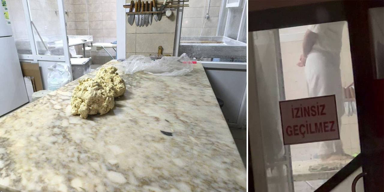 Tatlı hamurunu ayağıyla çiğnedi