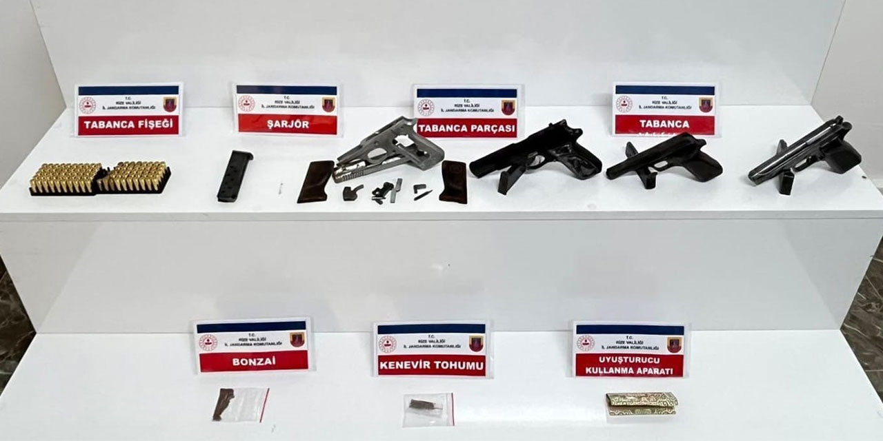 Rize’de Jandarmadan Silah ve Uyuşturucu Operasyonu