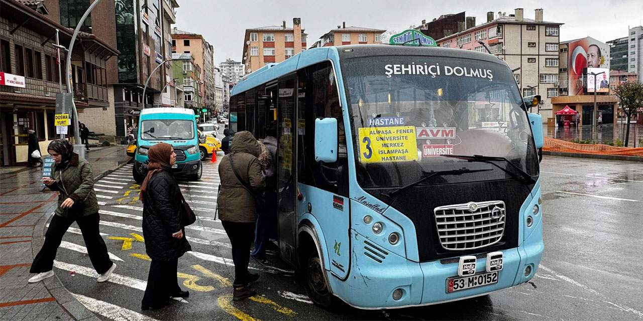 Rize’de Dolmuş Zammı Yürürlükte! Şehir İçi Ulaşıma % 30 - 35 Zam