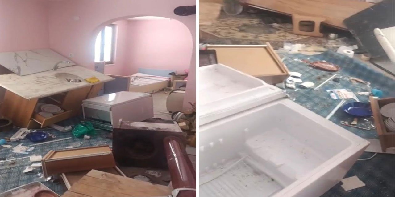 Trabzon’da yayla evine giren ayı ortalığı savaş alanına çevirmiş