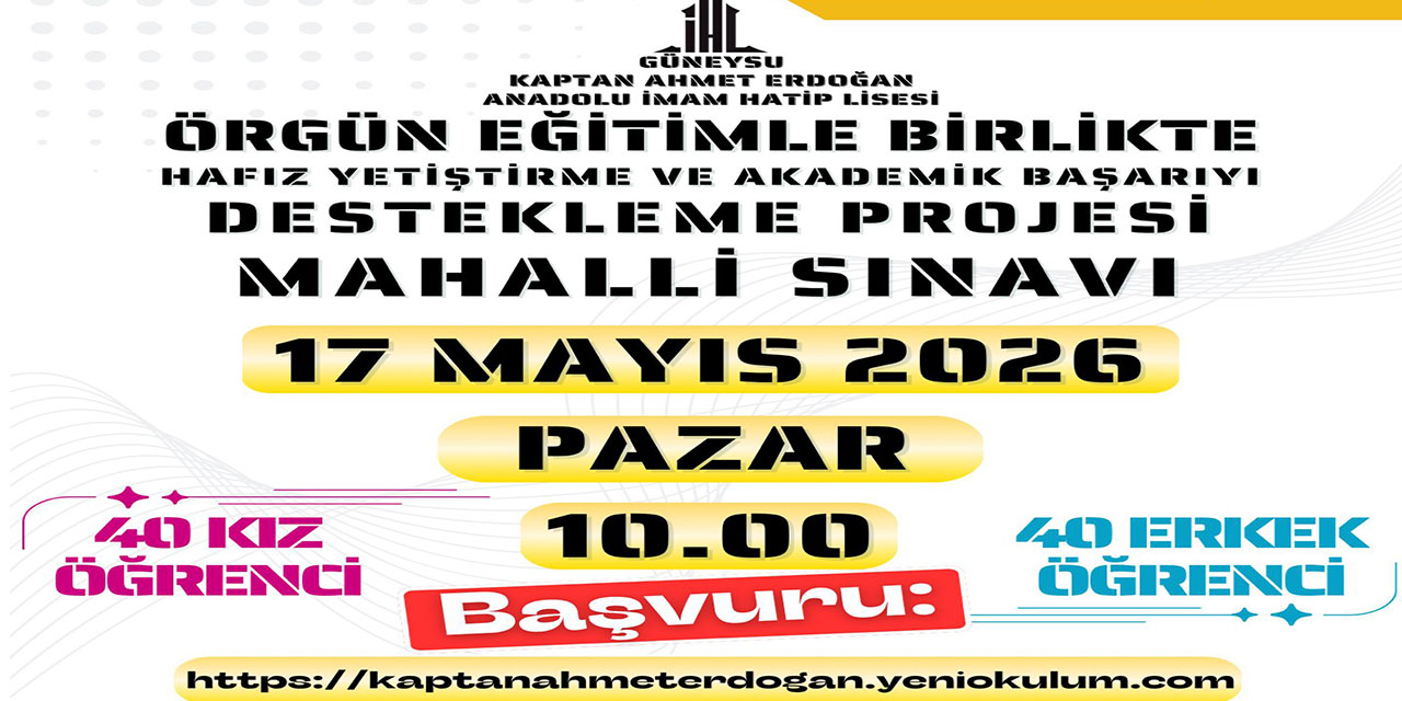 Güneysu Kaptan Ahmet Erdoğan AİHL Mahalli Sınavı Başvuruları Başladı
