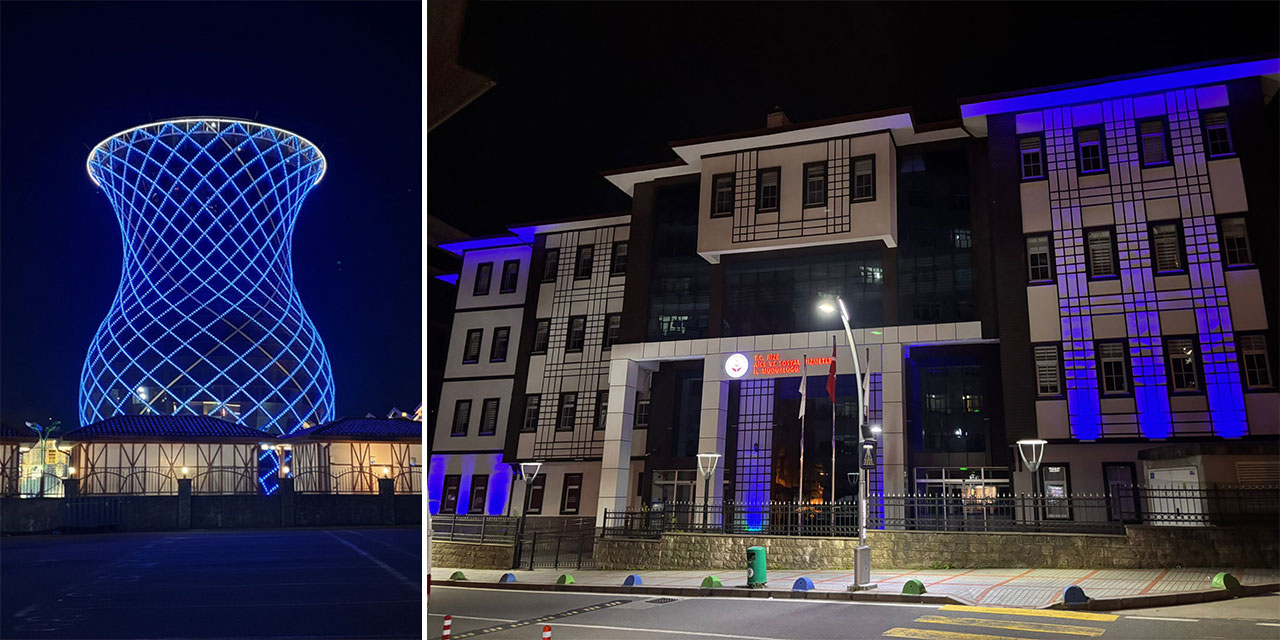 Rize, Otizm Farkındalığı İçin "Mavi"ye Büründü