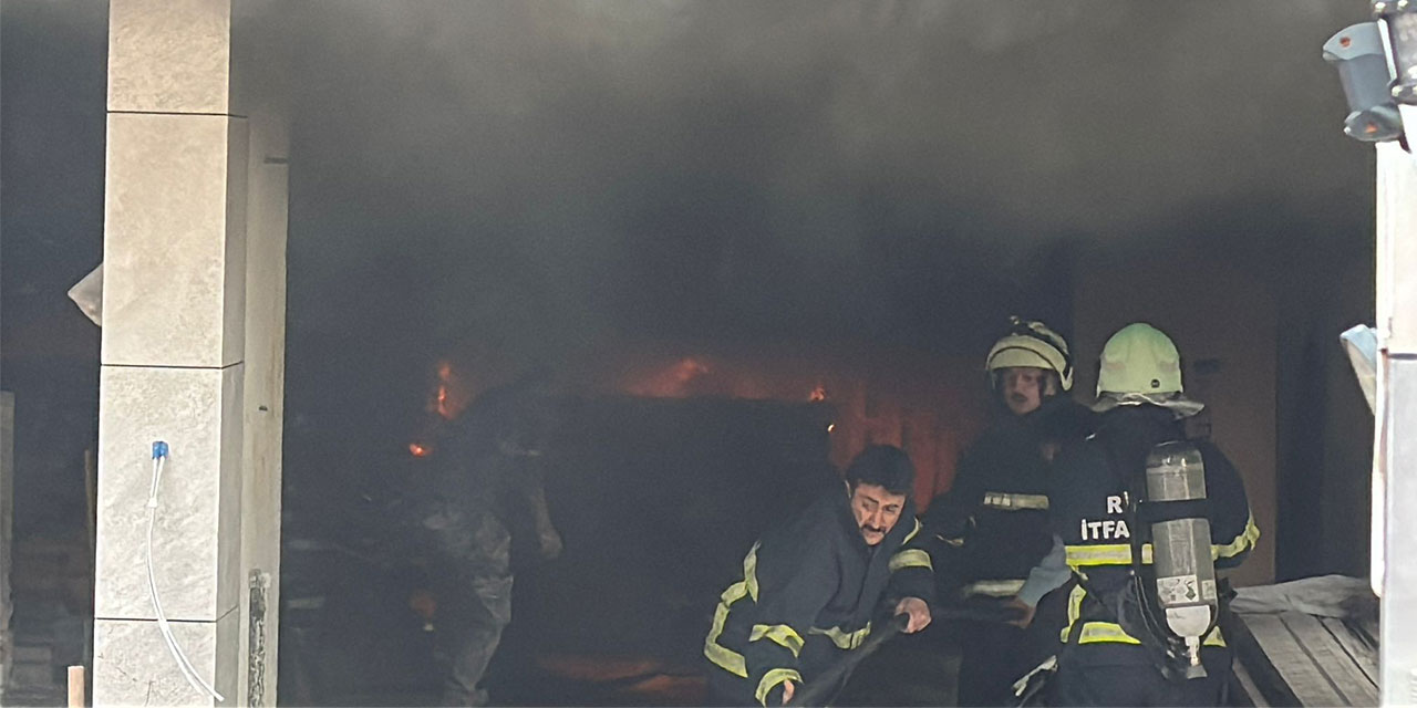 Rize'de İnşaat Halindeki Binada Yangın Paniği