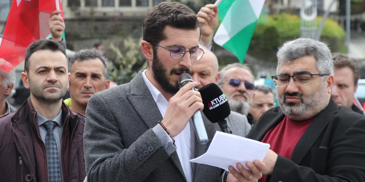 Rize'de İsrail'in Filistinli esirlere yönelik "idam yasası" protesto edildi