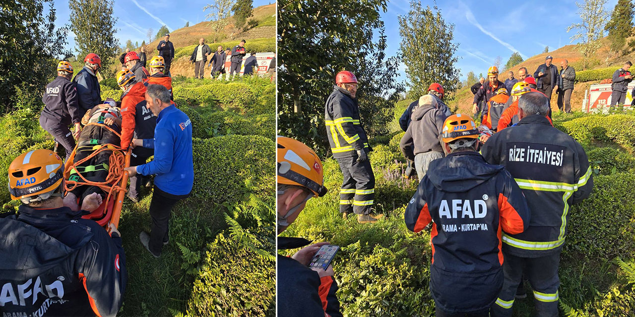 Rize’de Kontrolden Çıkan Araç Çay Bahçesine Uçtu: 1 Yaralı