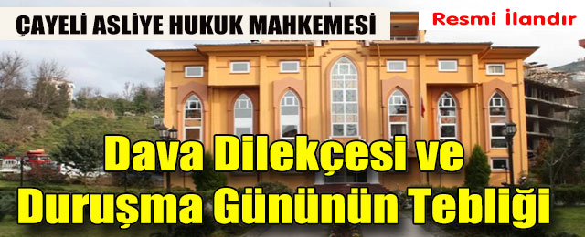 Dava Dilekçesi ve Duruşma Gününün Tebliği