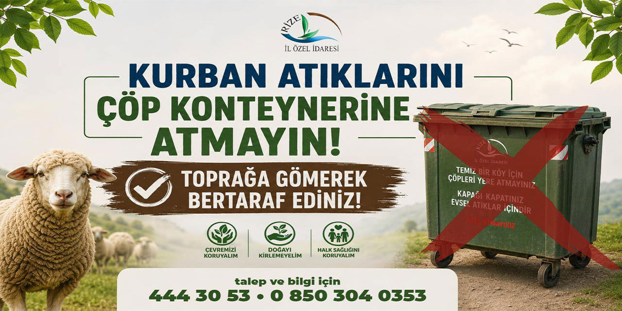 Rize İl Özel İdaresinden Kurban Atıkları İçin Önemli Uyarı