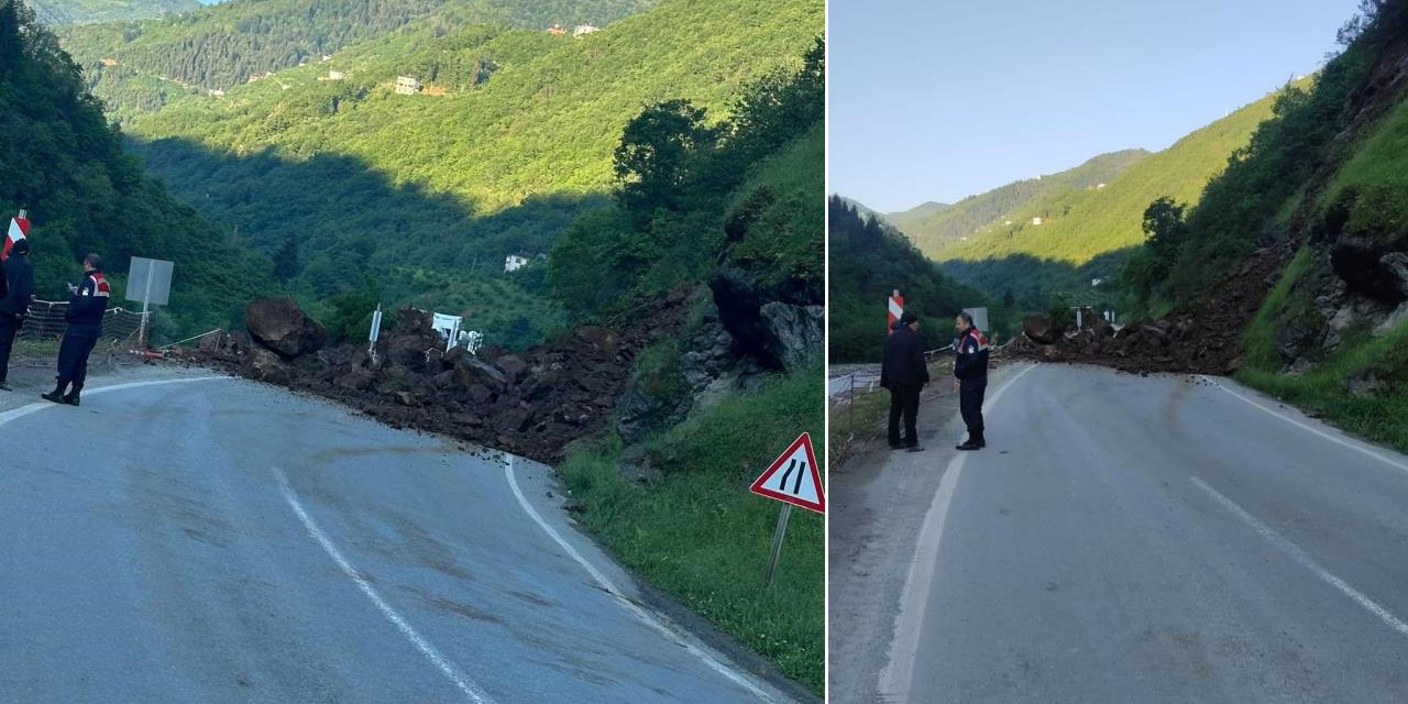 Heyelan nedeniyle kapanan Trabzon-Bayburt karayolu ulaşıma açıldı