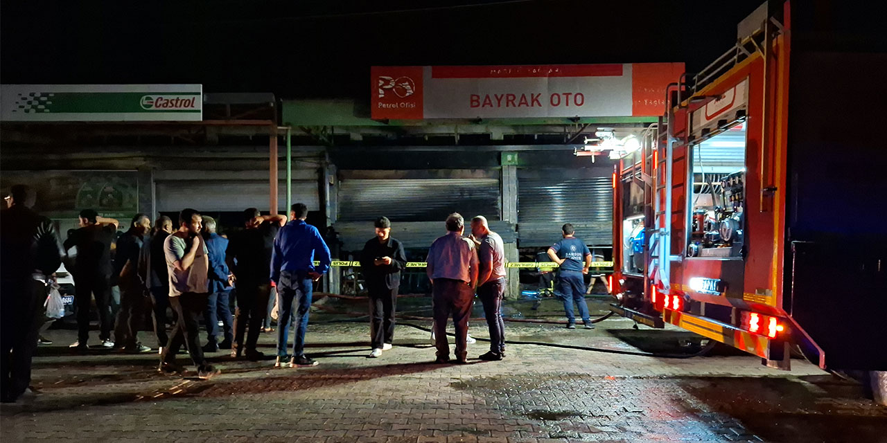 Samsun'da oto yıkama dükkanında çıkan yangın söndürüldü