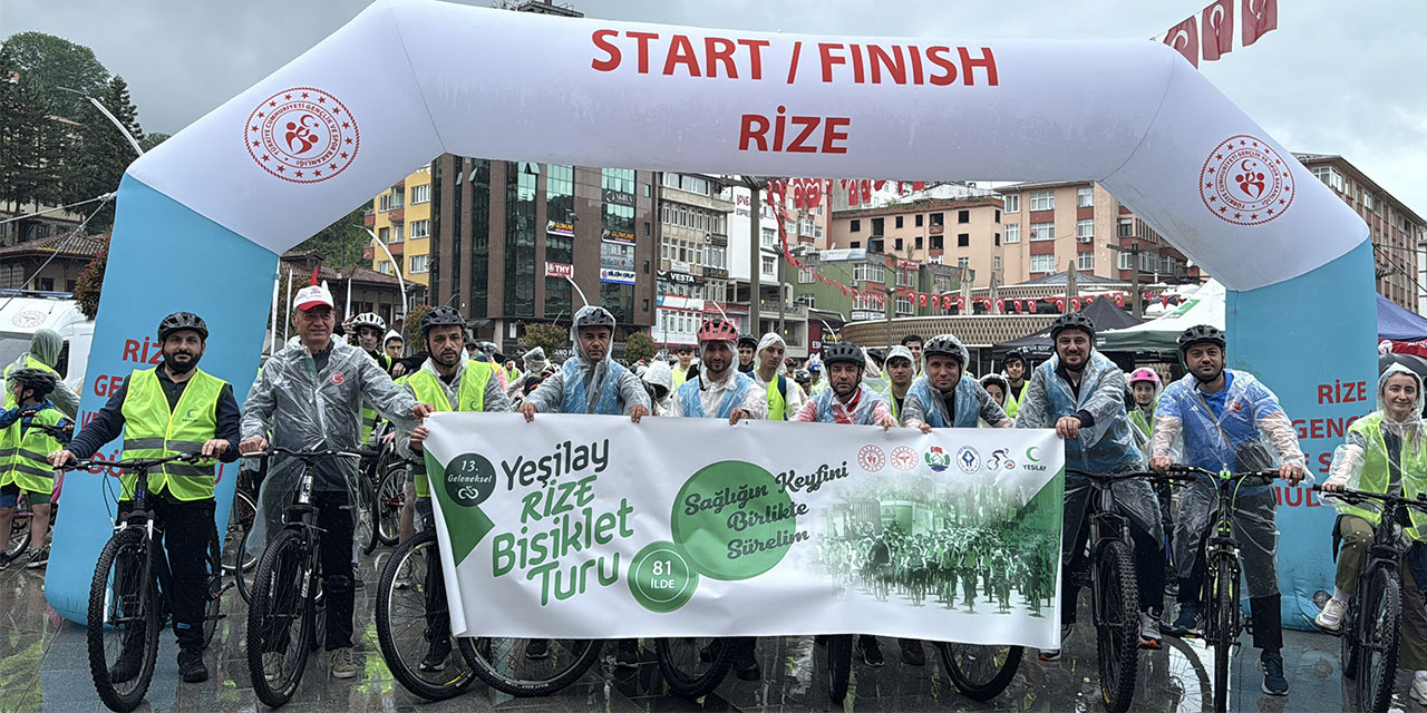 Rize'de 13. Geleneksel Yeşilay Bisiklet Turu düzenlendi
