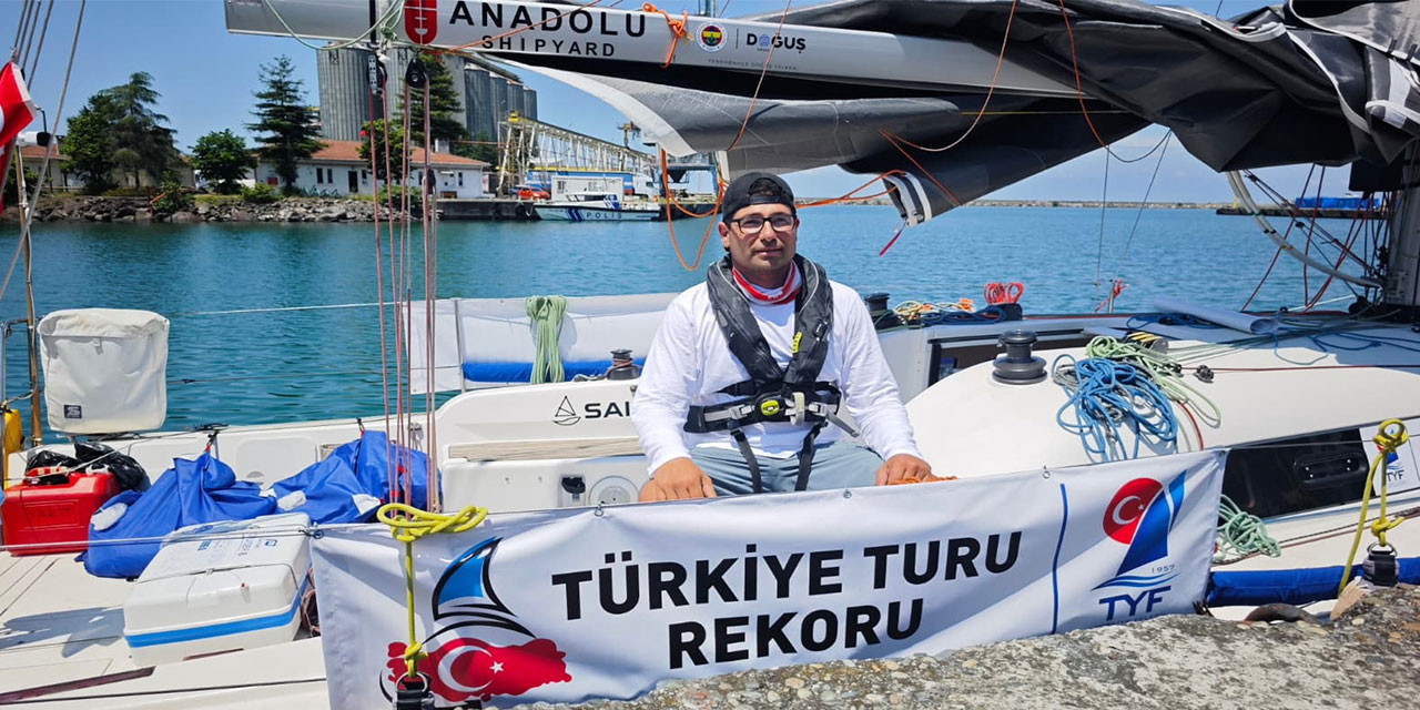 Yelkenliyle ‘Solo Türkiye Turu’ rekoru için Artvin’den denize açıldı