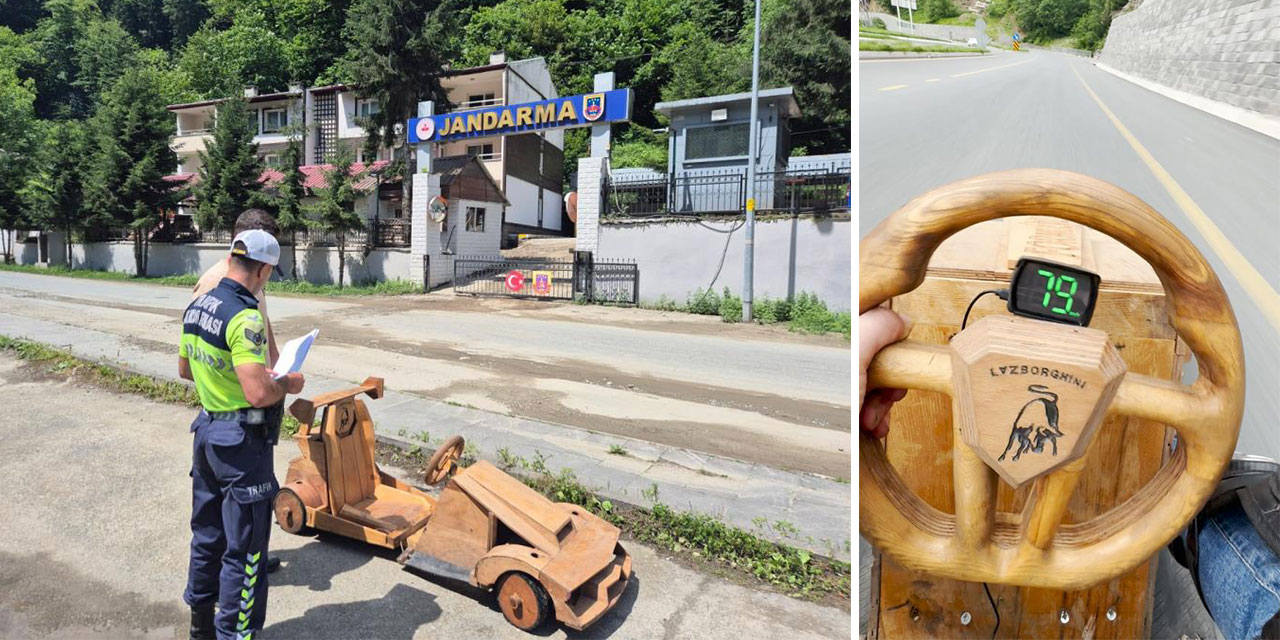 Rize'de saatte 70 kilometreyi aşan ahşap araca el konuldu