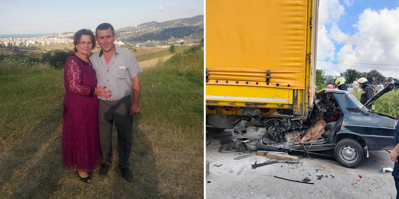 Otomobil, park halindeki TIR'a çarptı; sürücü ile eşi öldü