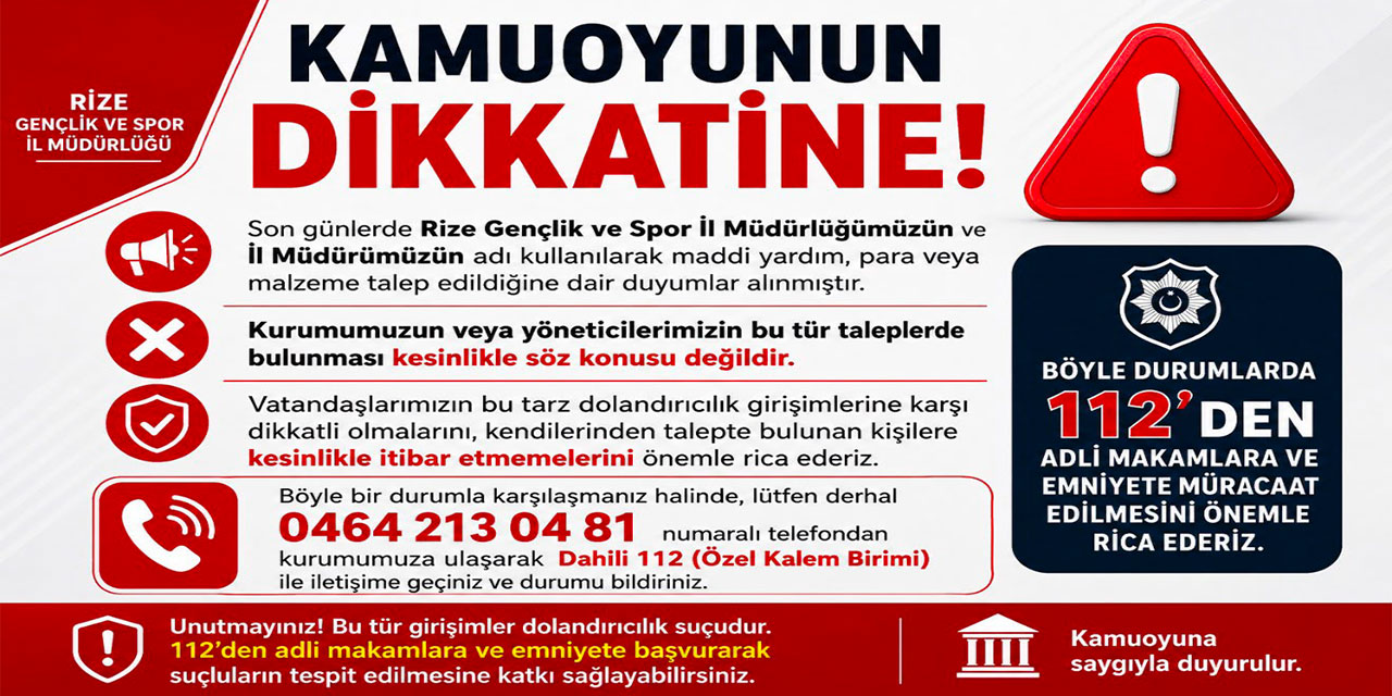 Rize'de Dolandırıcılık Uyarısı