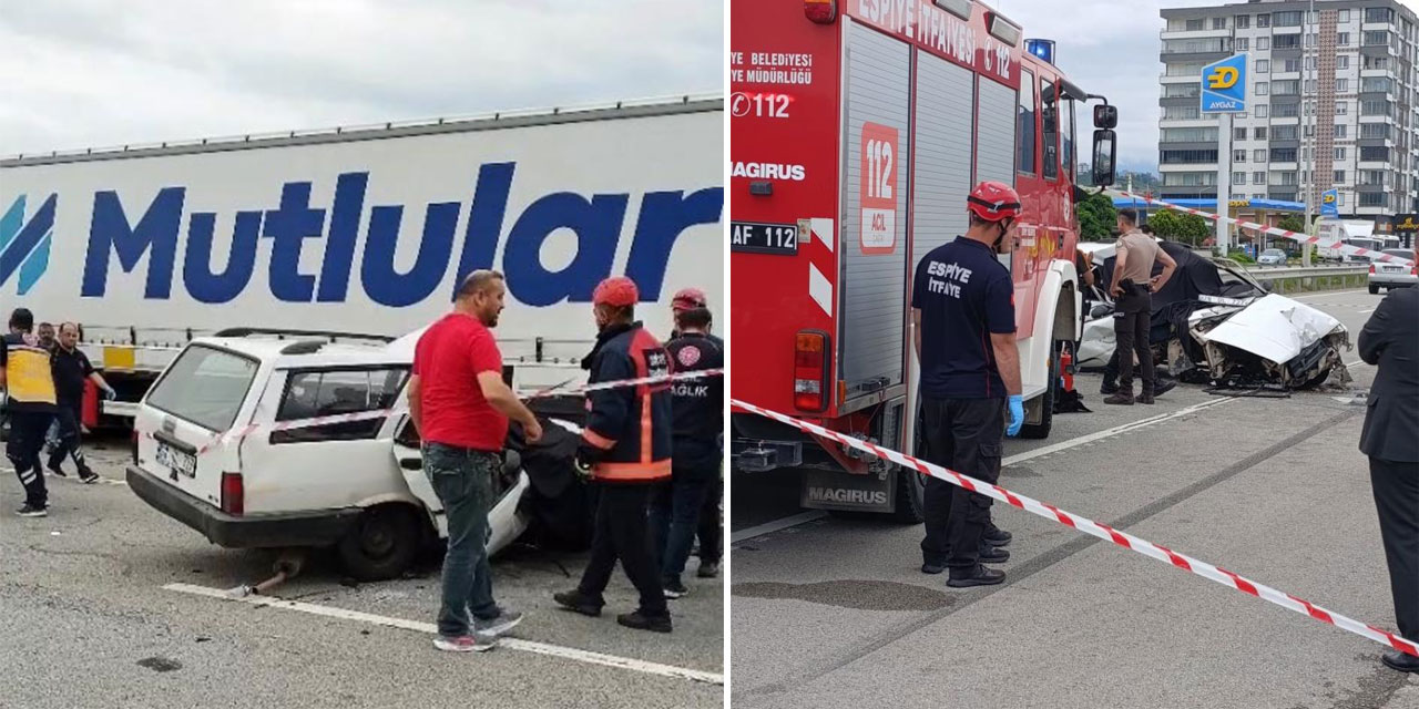 Giresun’da otomobil TIR’a çarptı: 1 ölü, 1 yaralı