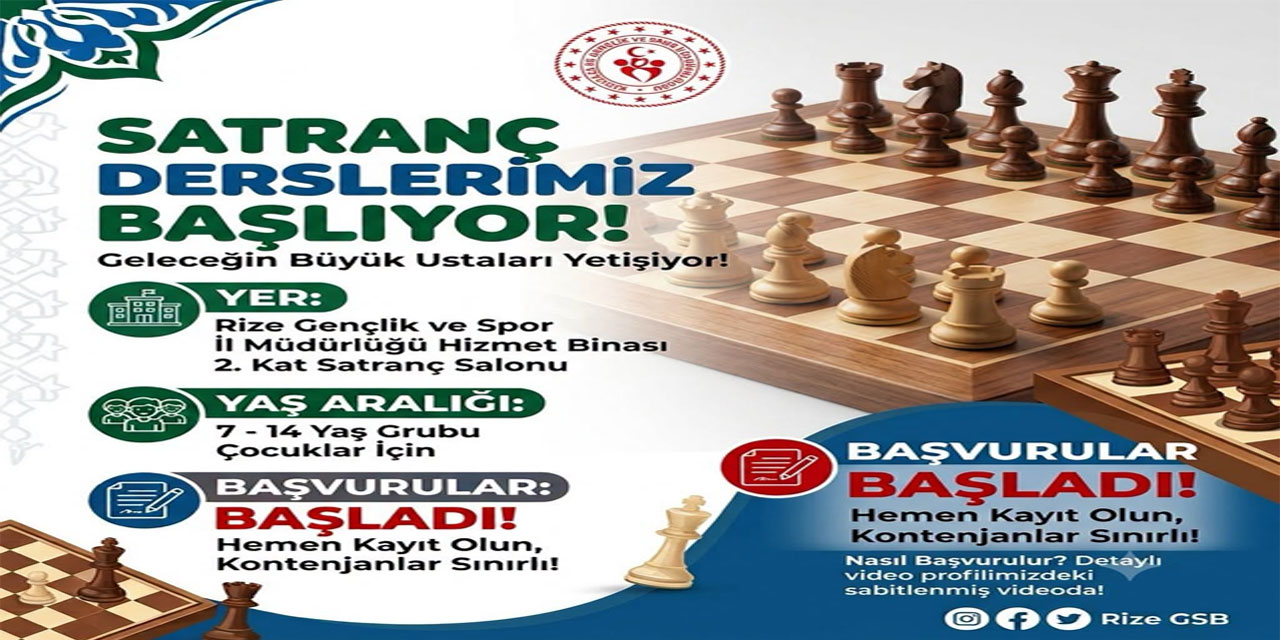 Rize'de Genç Beyinler İçin Satranç Dersleri Başlıyor