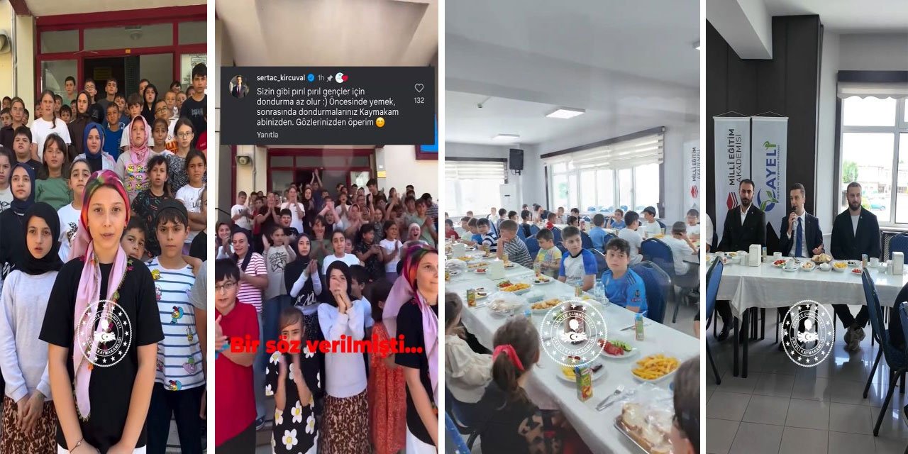 Kaymakam söz verdi, öğrencilere önce kahvaltı sonra dondurma ısmarladı