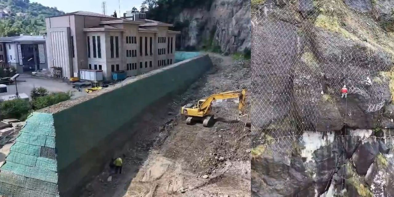 Rize’de taş ocağı alanına yapılan kamu binalarını bariyerler koruyacak