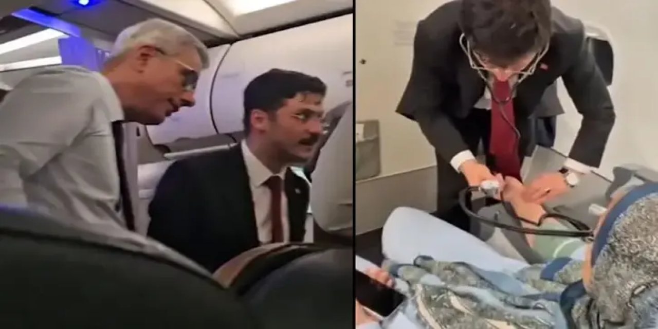 Bakan Memişoğlu, uçakta rahatsızlanan yolcuya müdahale etti