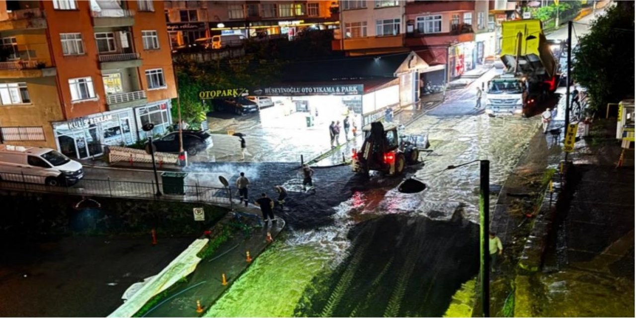 Rize’de Sarı Koda ve Yağmura Rağmen Asfalt Döküldü: “Bu Çile Niye Çekildi?”