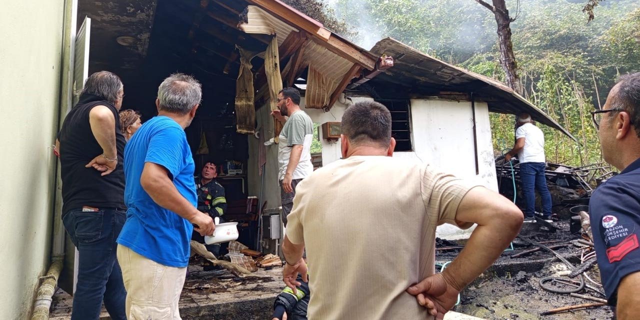 Trabzon'da odunluk yangını: 1 yaralı