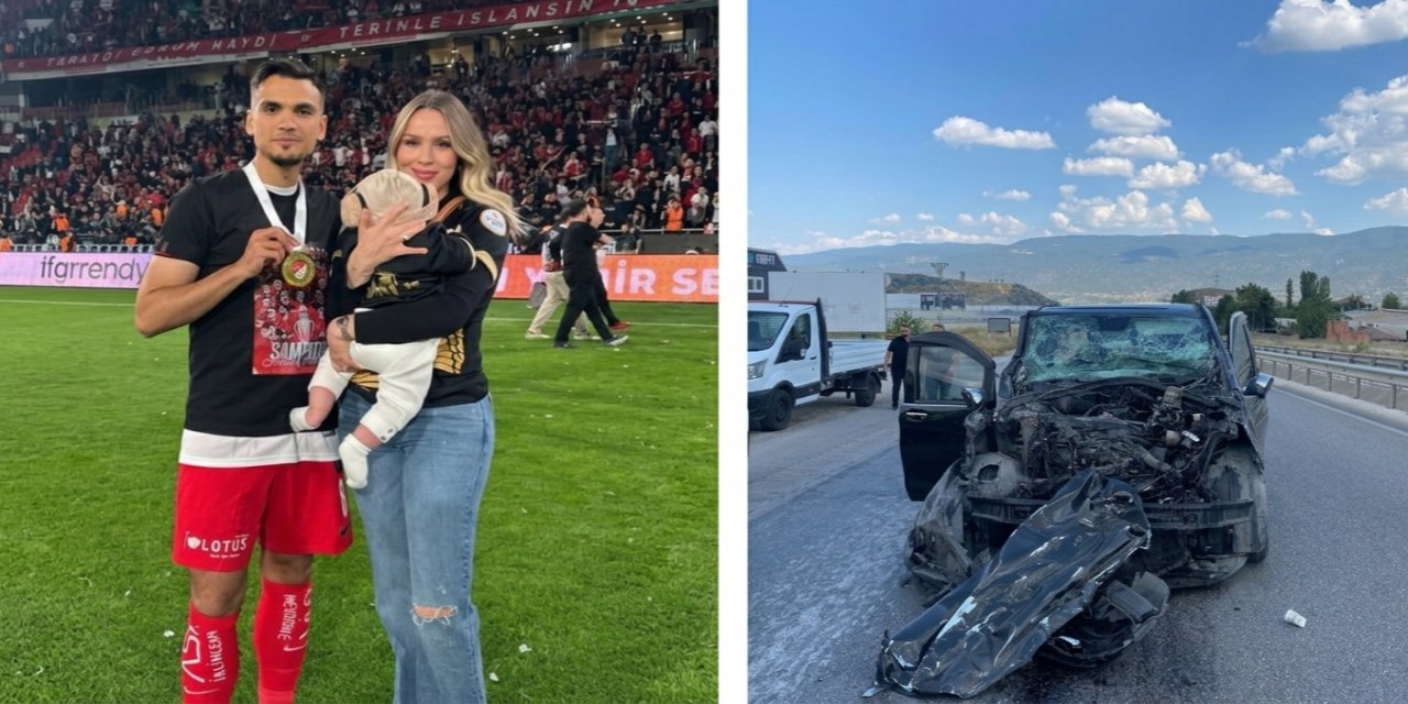 Çaykur Rizespor'un eski futbolcu Atakan Akkaynak, eşi ve bebeği ile trafik kazası geçirdi
