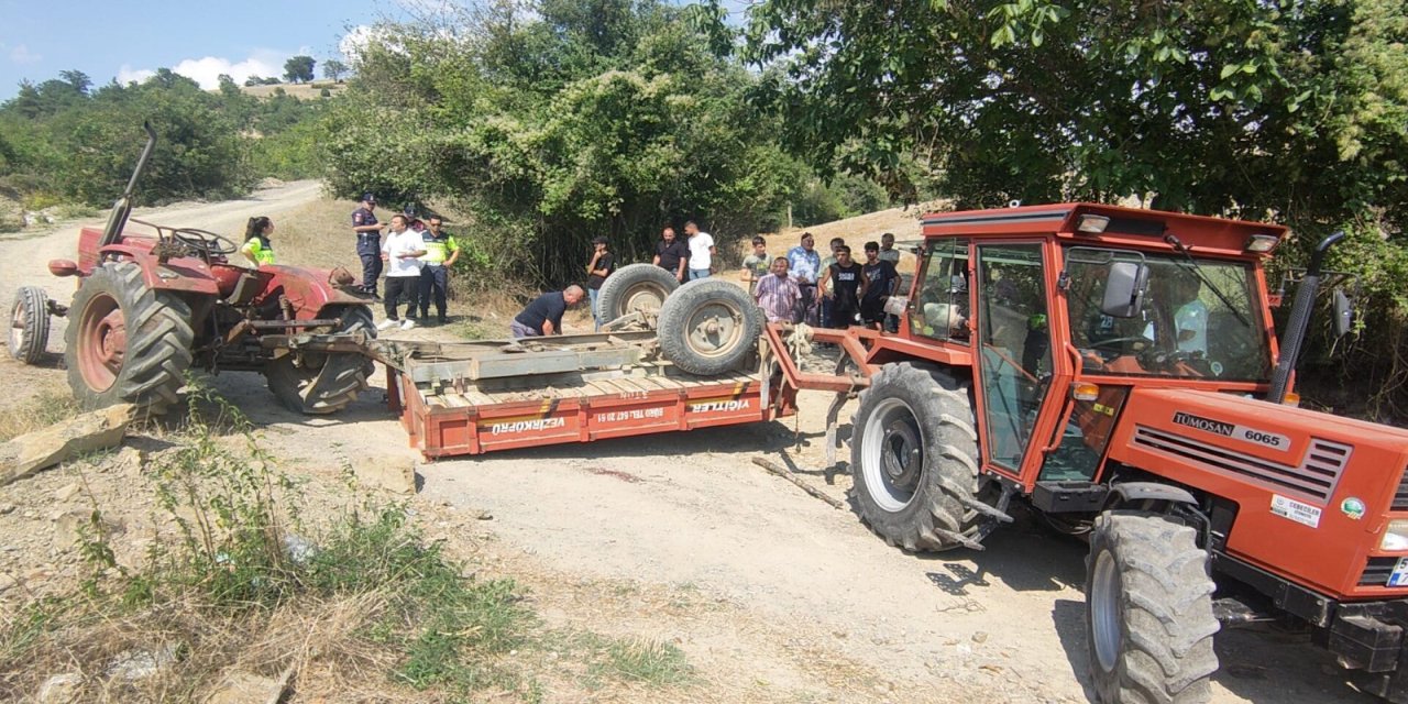 Traktör devrildi: 1 ölü, 3'ü çocuk 7 yaralı