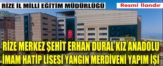 Okul Binasının Yangın Merdiveni Yapım İşi
