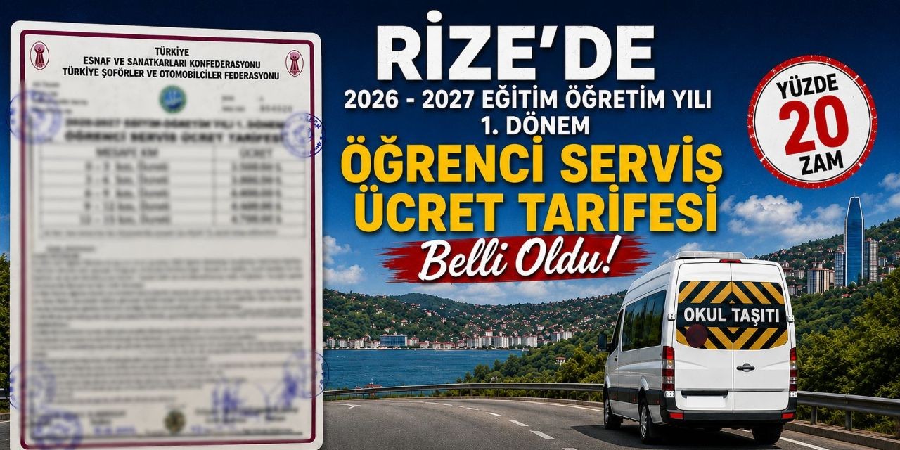 Rize'de yeni dönem öğrenci servis ücretleri belirlendi: Yüzde 20 zam