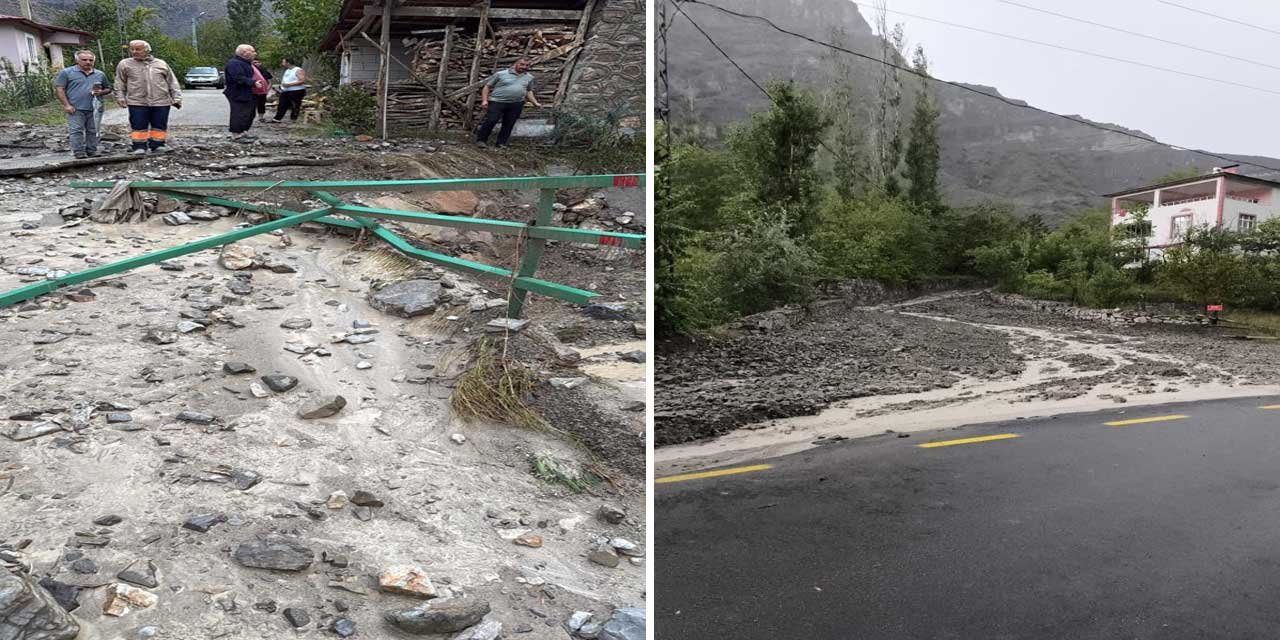 Erzurum Uzundere'de aşırı yağış sel getirdi