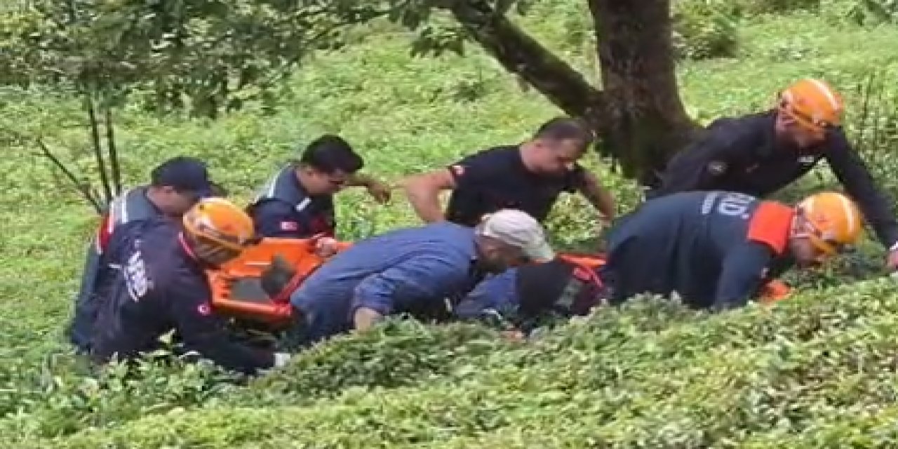 Çay Bahçesinde Korkutan Kaza: Yamaçtan Yuvarlanan Kadını AFAD Kurtardı