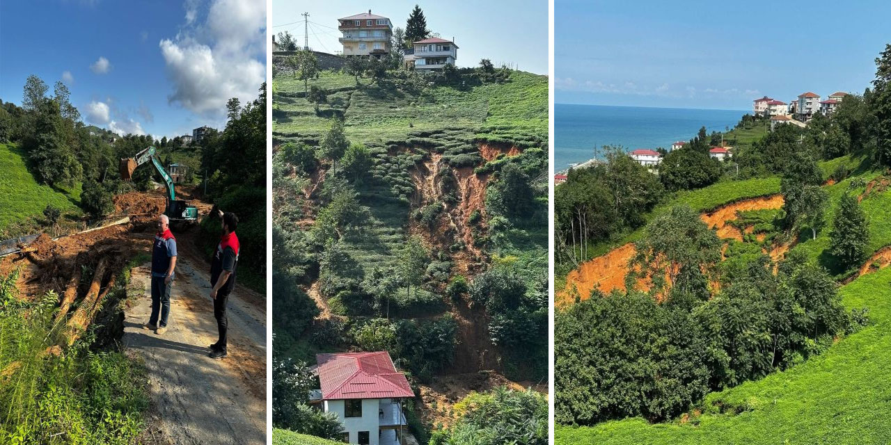 Rize’de Heyelan: Tarım Alanlarında Zarar Tespiti Yapılıyor
